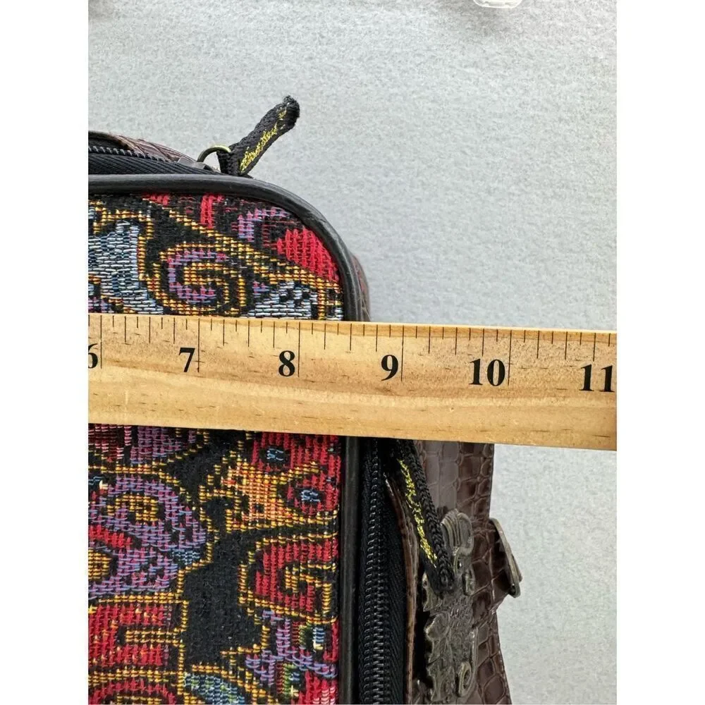 Laurel Burch Womens Multicolor Cat Faces Travel Cosmetic Makeup Train Case